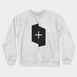 Geometric black shape with a cross and colored dots. Crewneck Sweatshirt